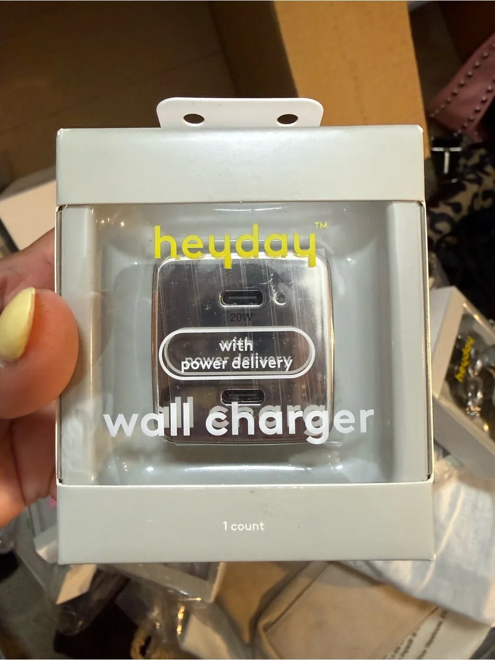 heyday Silver USB-C Wall Charger with Power Delivery
